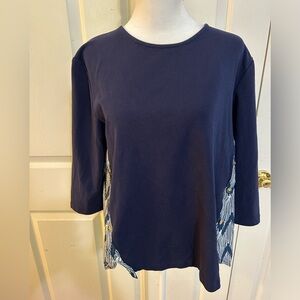 Tweed brand blue and white top, XL